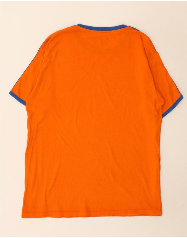 Hard Rock Cafe Herren Amsterdam Graphic T-Shirt Top Large Orange Colourblock