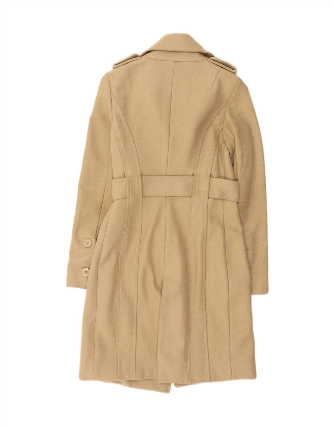 Patrizia Pepe Womens Military Double Breasted Coat IT 40 Small Beige Wool