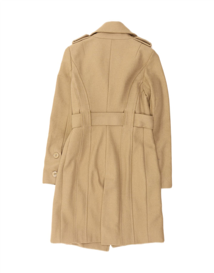 Patrizia Pepe Womens Military Double Breasted Coat IT 40 Small Beige Wool
