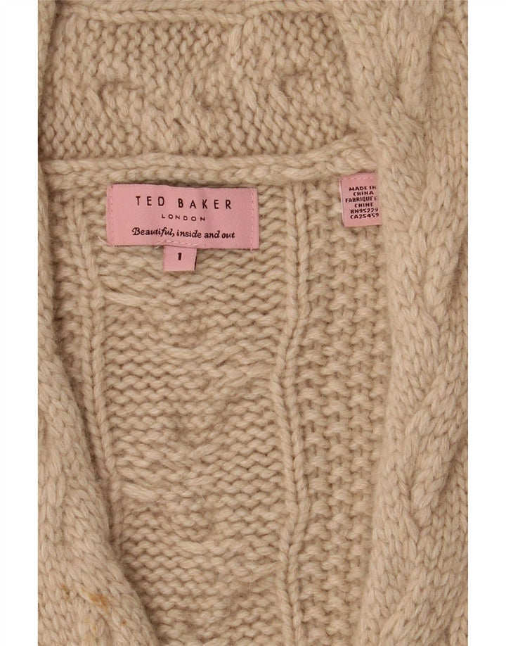 TED BAKER Womens Oversized Sleeveless Cardigan Sweater Size 1 XS Beige Vintage Ted Baker and Second-Hand Ted Baker from Messina Hembry 