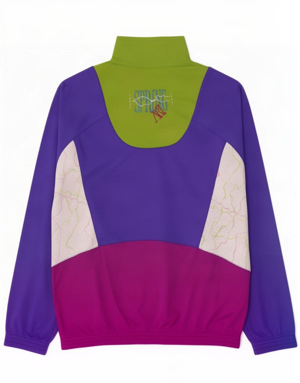 Vintage Mens Tracksuit Top Jacket Large Purple Colourblock