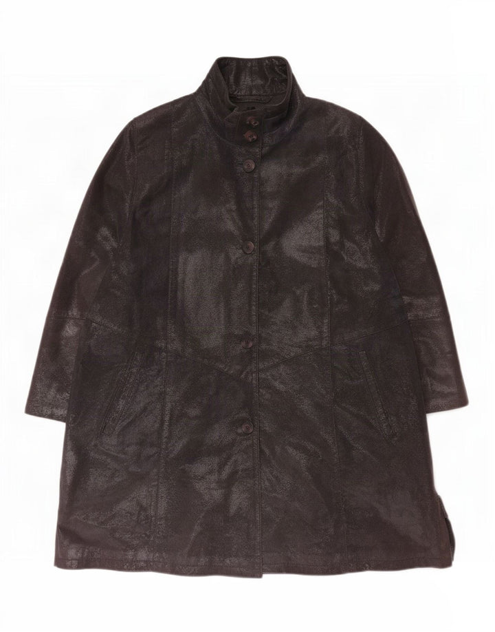 Atwardson Abrigo de cuero extragrande para mujer EU 36 Small Azul marino