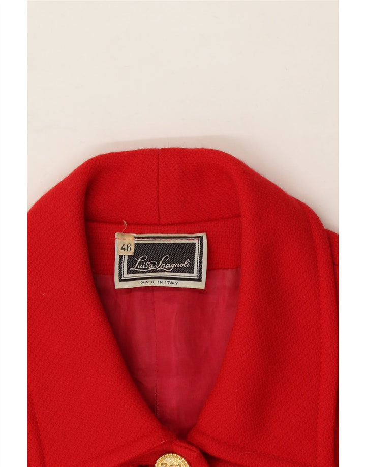 LUISA SPAGNOLI Womens 5 Button Blazer Jacket IT 46 Large Red Virgin Wool Vintage Luisa Spagnoli and Second-Hand Luisa Spagnoli from Messina Hembry 