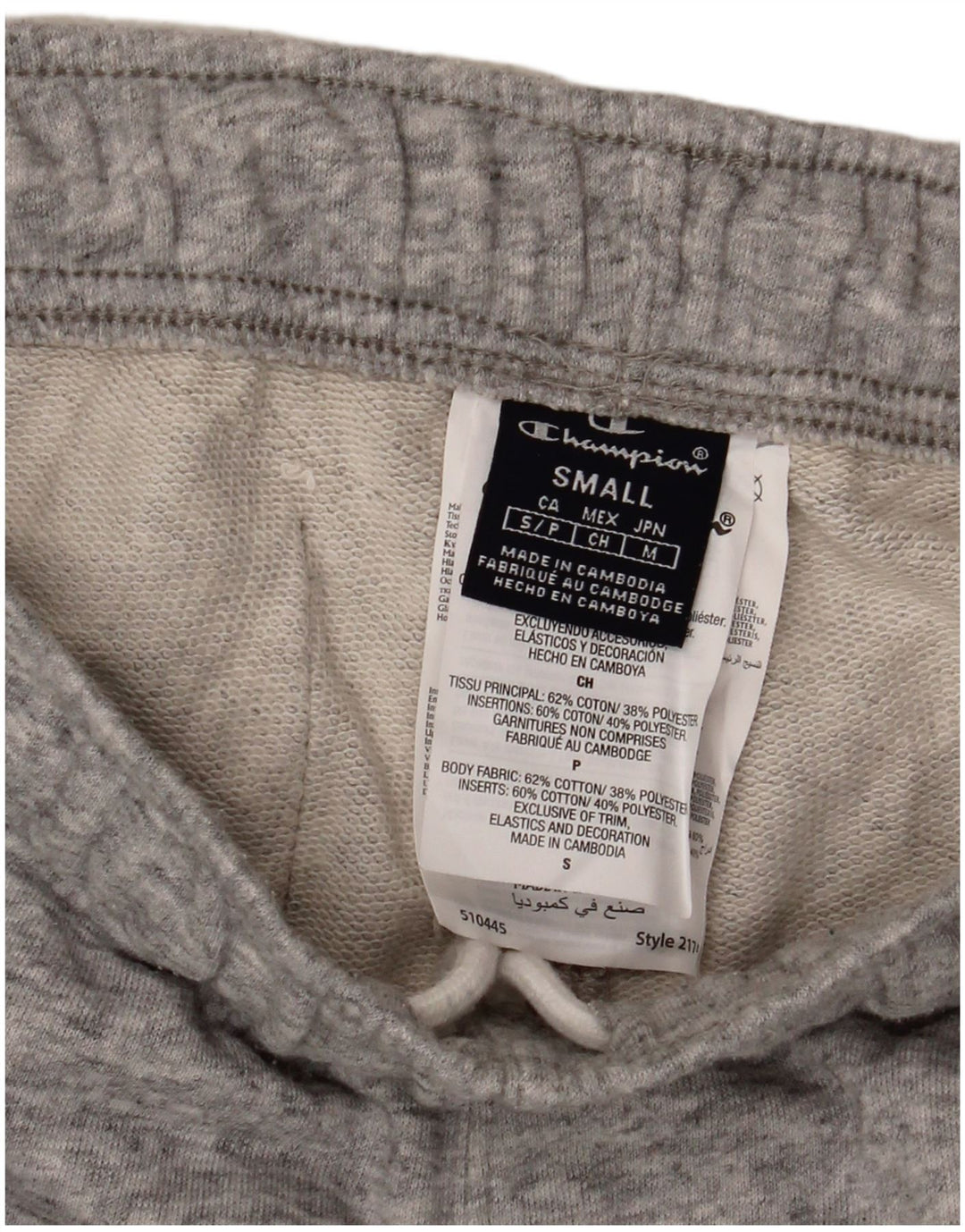 Champion Mens Tracksuit Trousers Joggers Small Grey Cotton