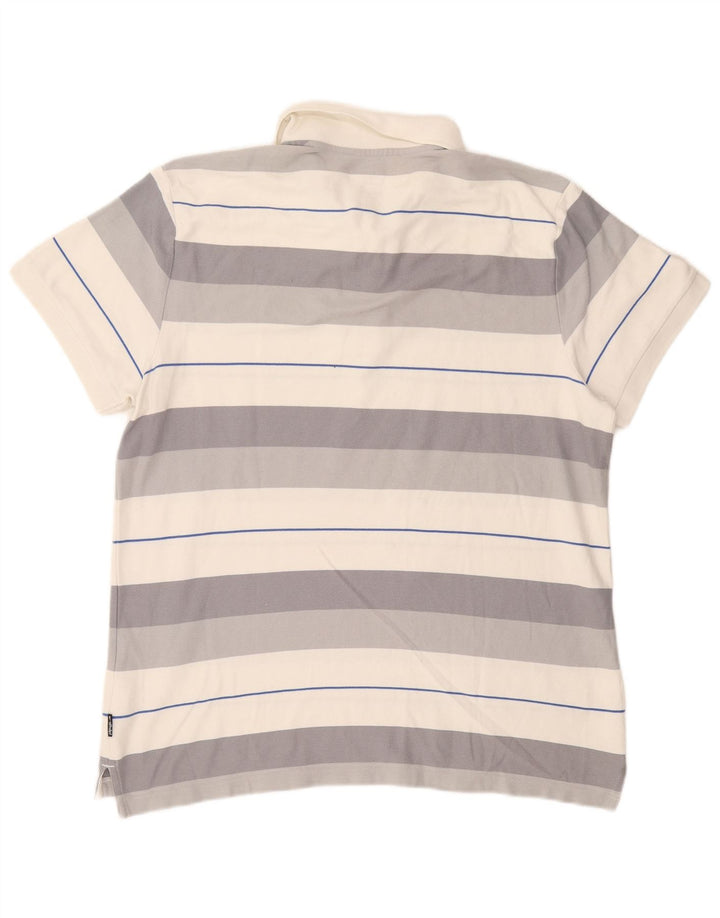 Nike Mens Polo Shirt XL Grey Striped Cotton