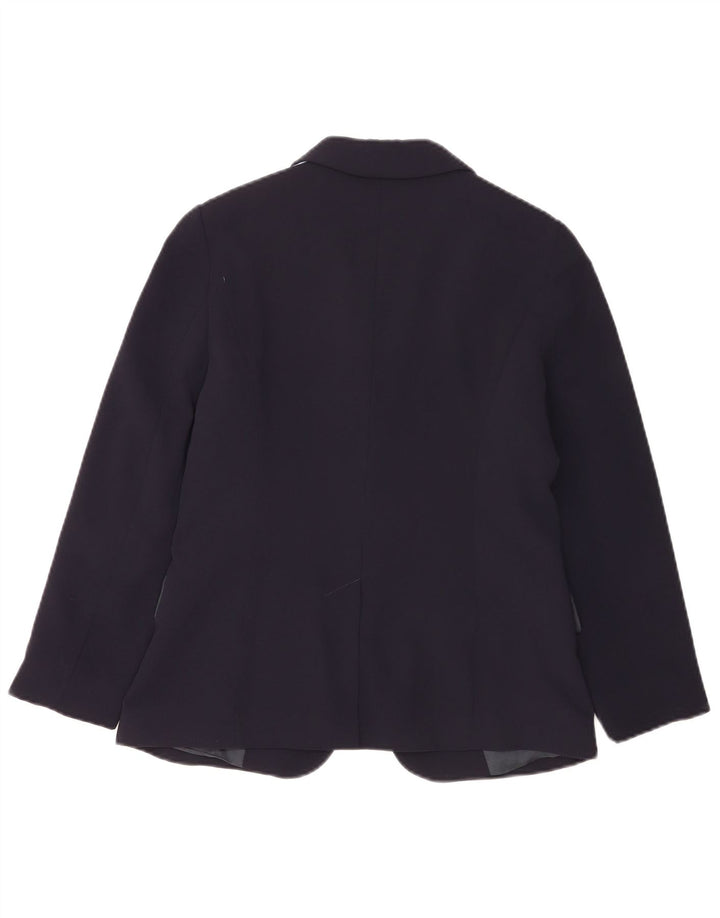 Marella Womens 2 Button Blazer Jacket UK 8 Small Navy Blue Striped Acetate