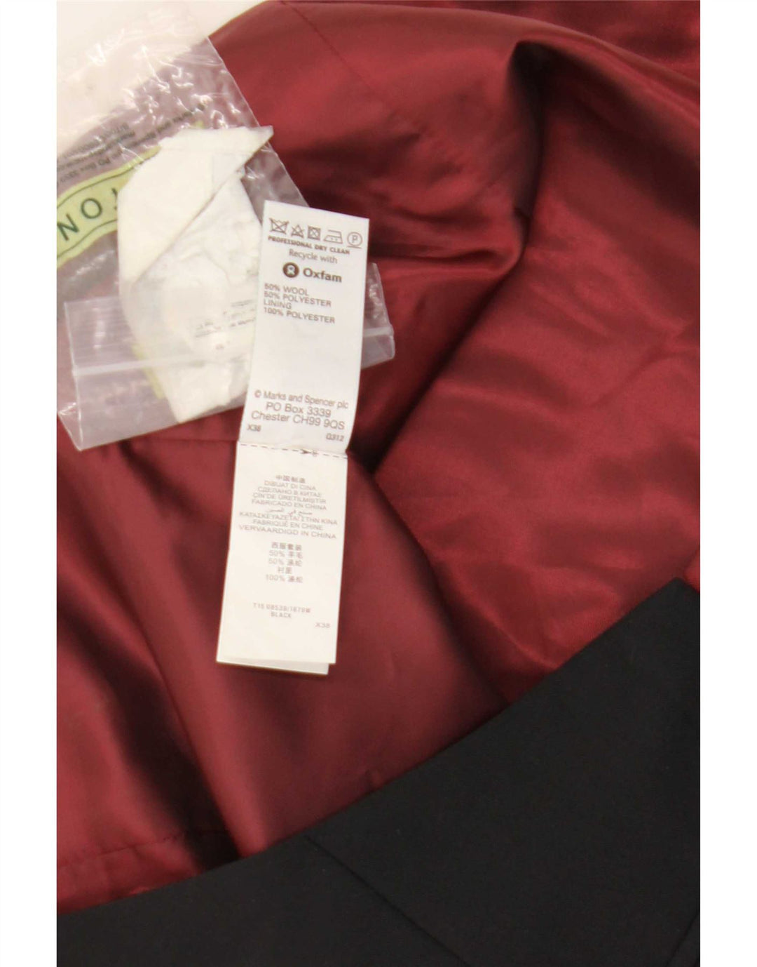 Marks & Spencer Mens Waistcoat Small Black Colourblock Wool