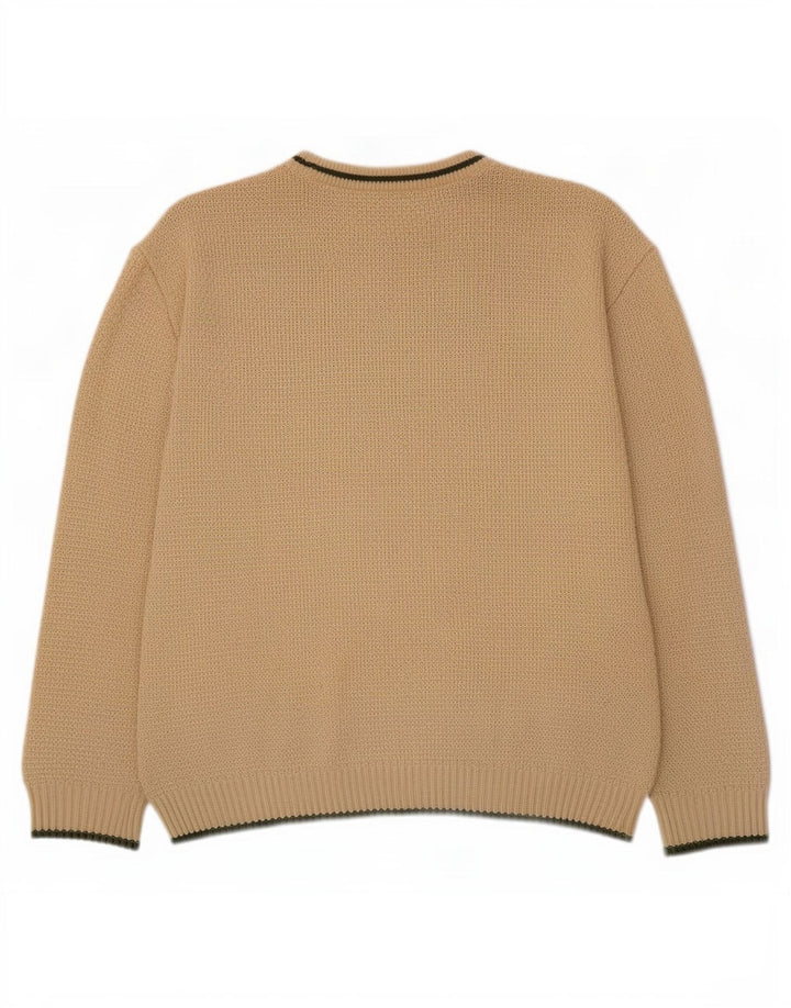 Maglione girocollo da uomo vintage piccolo beige