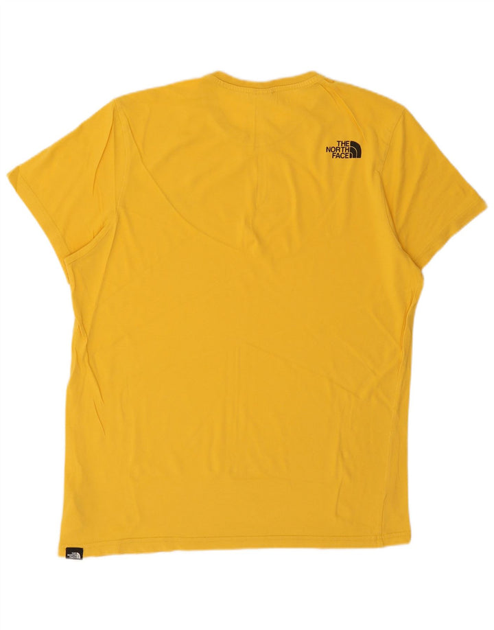 THE NORTH FACE Mens Graphic T-Shirt Top Medium Yellow Cotton