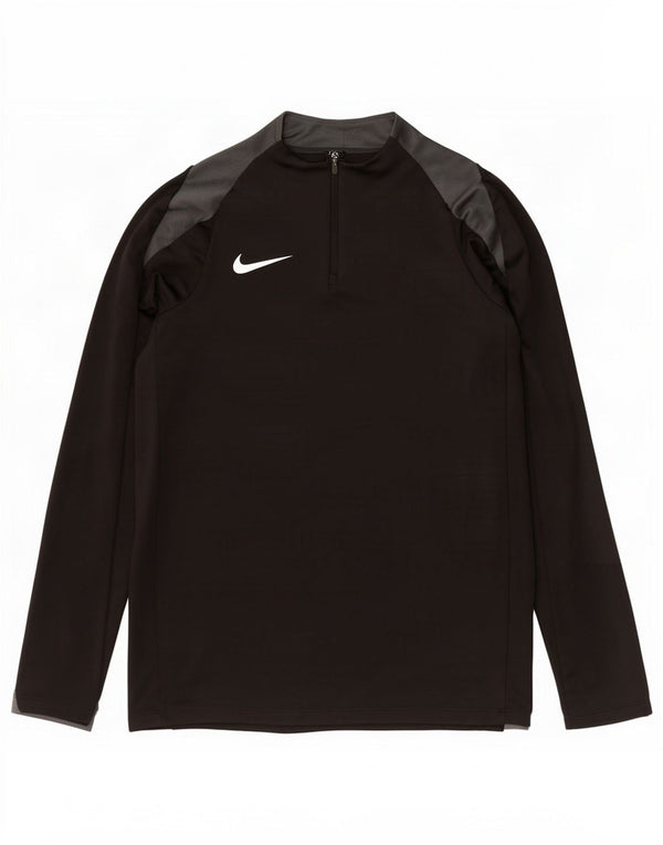 Мужской пуловер с воротником на молнии Nike Dri Fit, большой черный полиэстер