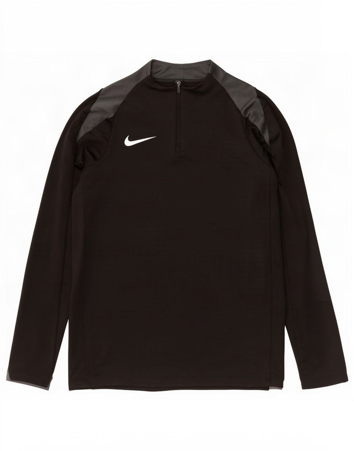 Мужской пуловер с воротником на молнии Nike Dri Fit, большой черный полиэстер