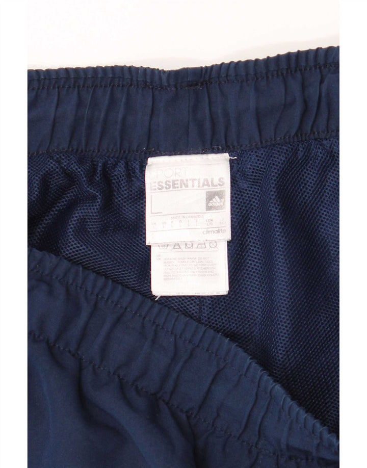 Adidas Mens Regular Sport Shorts Large Navy Blue Polyester Sports