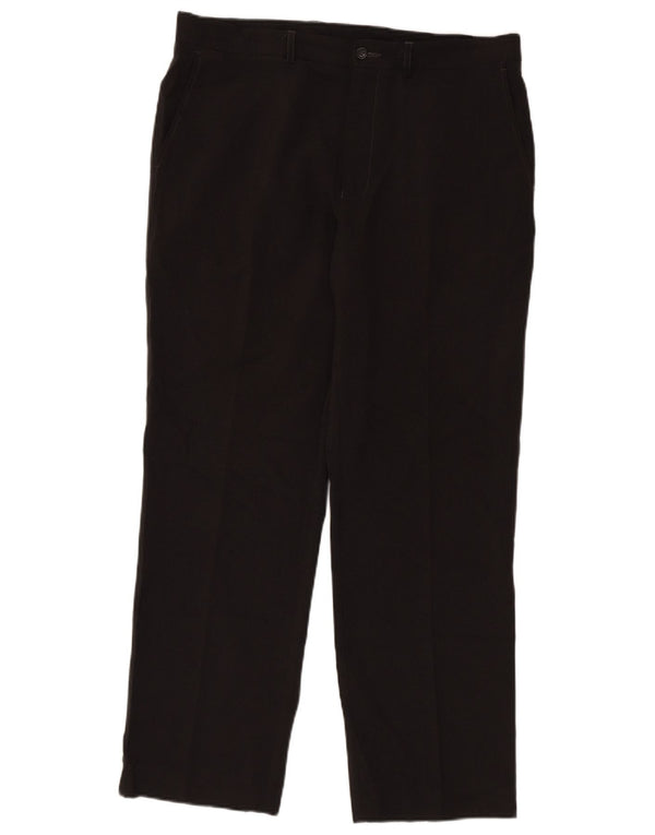 Calça chino reta masculina Marks & Spencer W36 L31 poliéster cinza