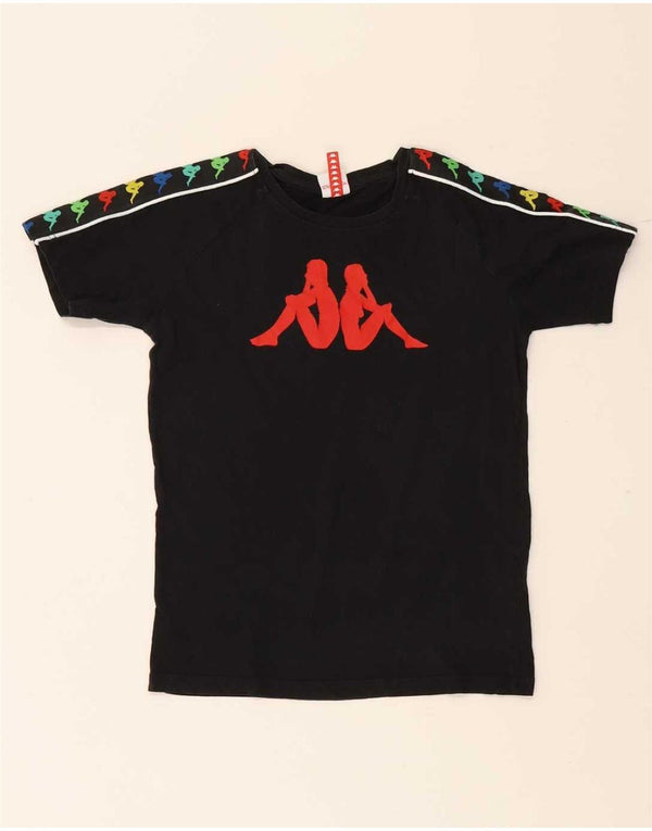Kappa Boys Graphic T-Shirt Top 11-12 Years Black Cotton
