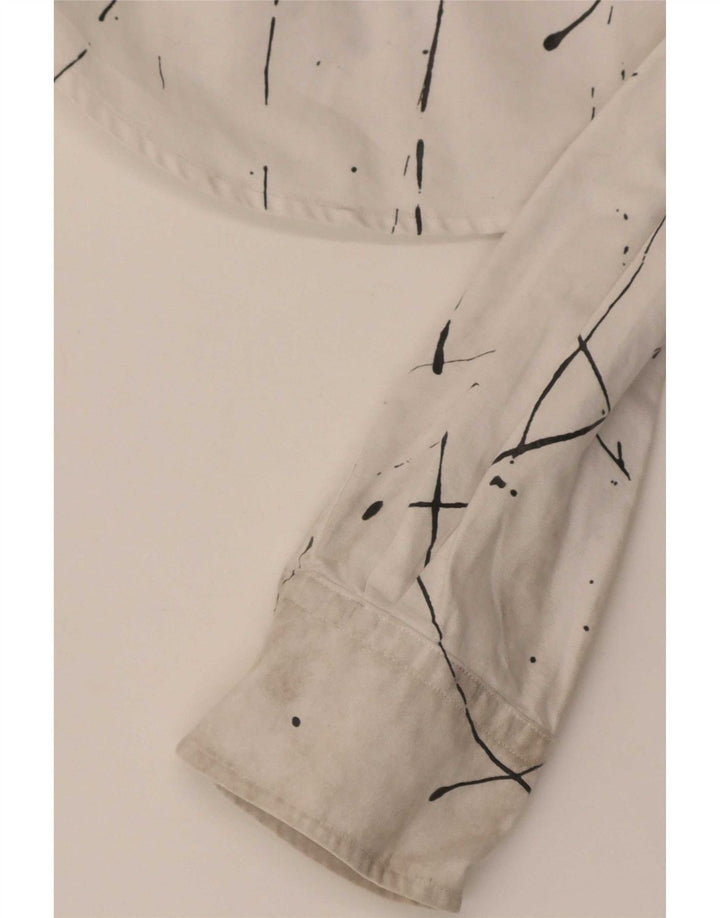Camicia Ralph Lauren da donna con vestibilità comoda e motivo astratto US 6 bianco medio