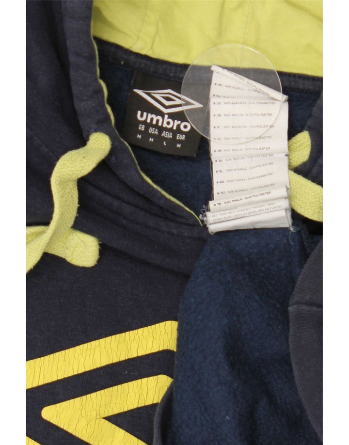 Umbro Mens Graphic Hoodie Jumper Medium Navy Blue Cotton