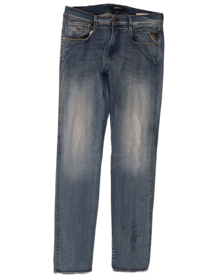 Replay Womens Slim Jeans W30 L32 Blue Cotton