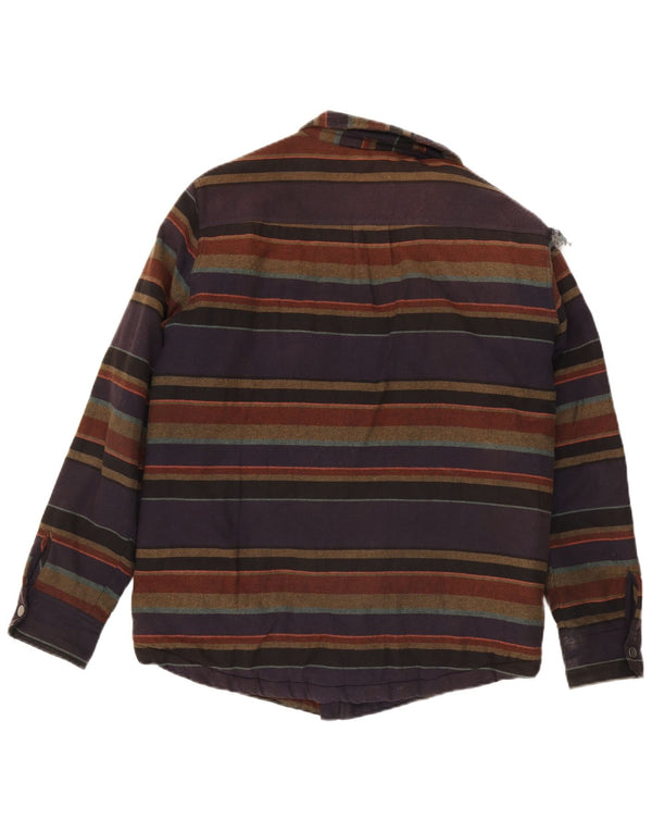 SALTROCK Mens Utility Jacket UK 38 Medium Purple Striped Cotton