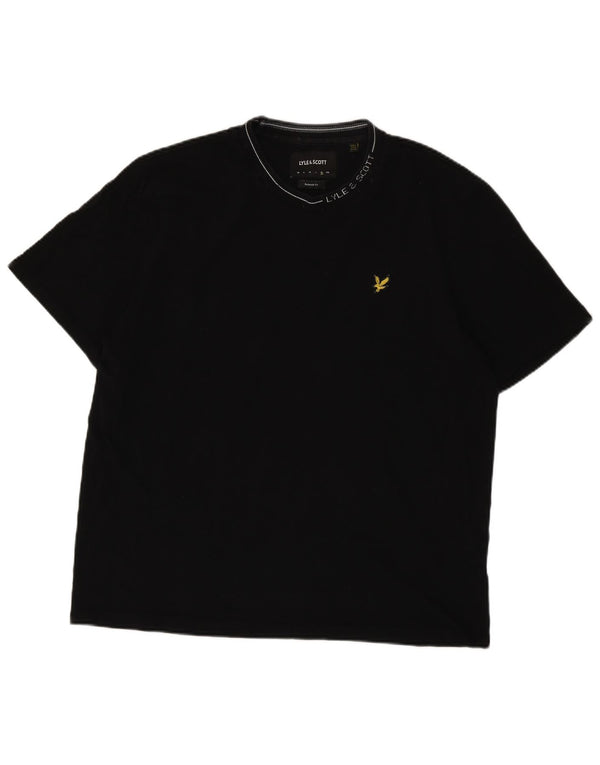 Camiseta masculina Lyle & Scott com ajuste relaxado gráfico XL preto algodão