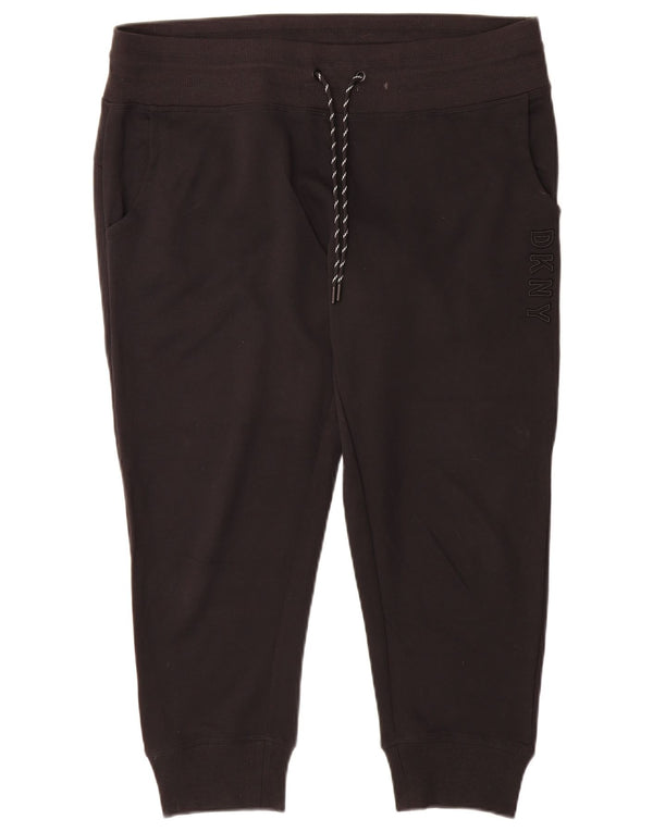 Dkny Womens Graphic Crop Trainingsanzug Hose Jogger UK 16 Large Schwarz