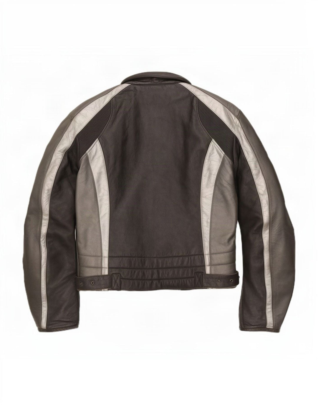 Giacca da pilota in pelle vintage da uomo IT 52 Large Black Colourblock