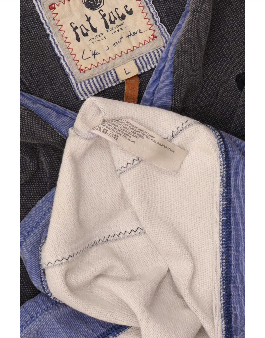 Fat Face Mens Zip Neck Sweatshirt Jumper Large Grey Cotton