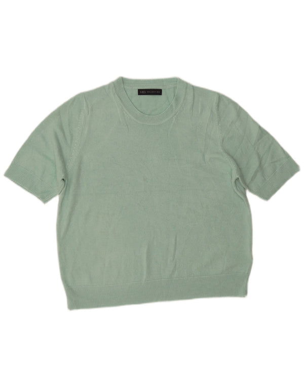Marks & Spencer Womens Crew Neck Jumper Sweater UK 16 Large Turquoise