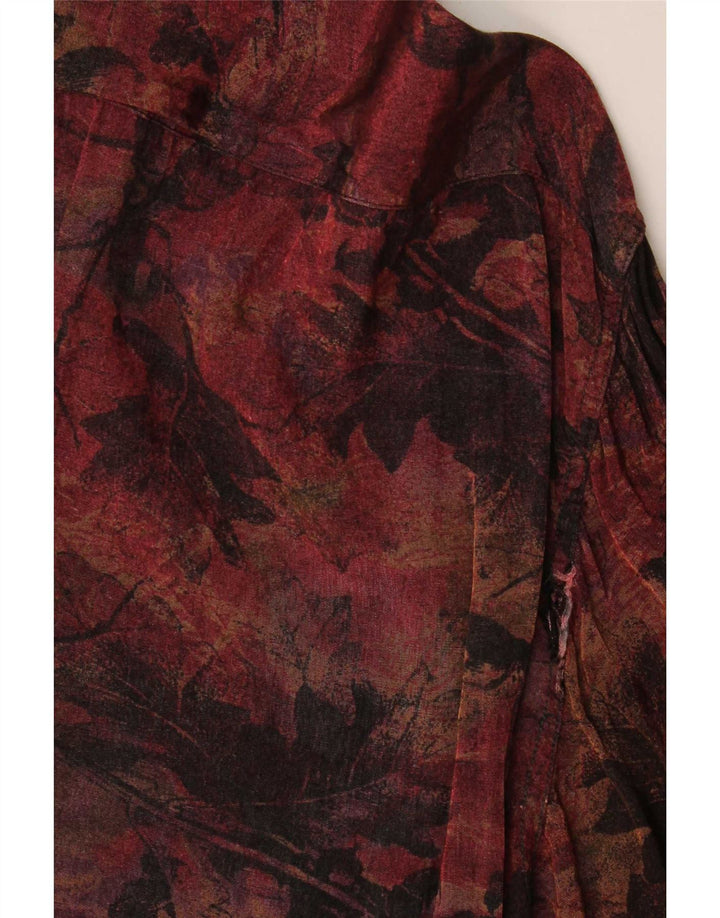Tipo' S Mens Shirt Small Burgundy Floral Viscose