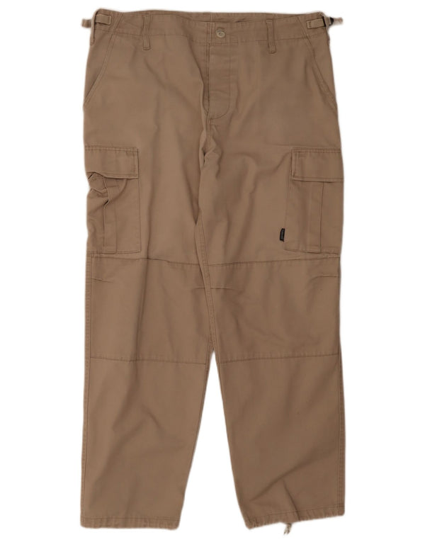 Vintage Herre Arbejdstøj Straight Cargo Bukser W38 L30 Beige