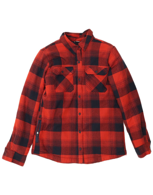 Wrangler Camisa de franela Sherpa de ajuste regular para mujer UK 6 XS Algodón a cuadros rojos