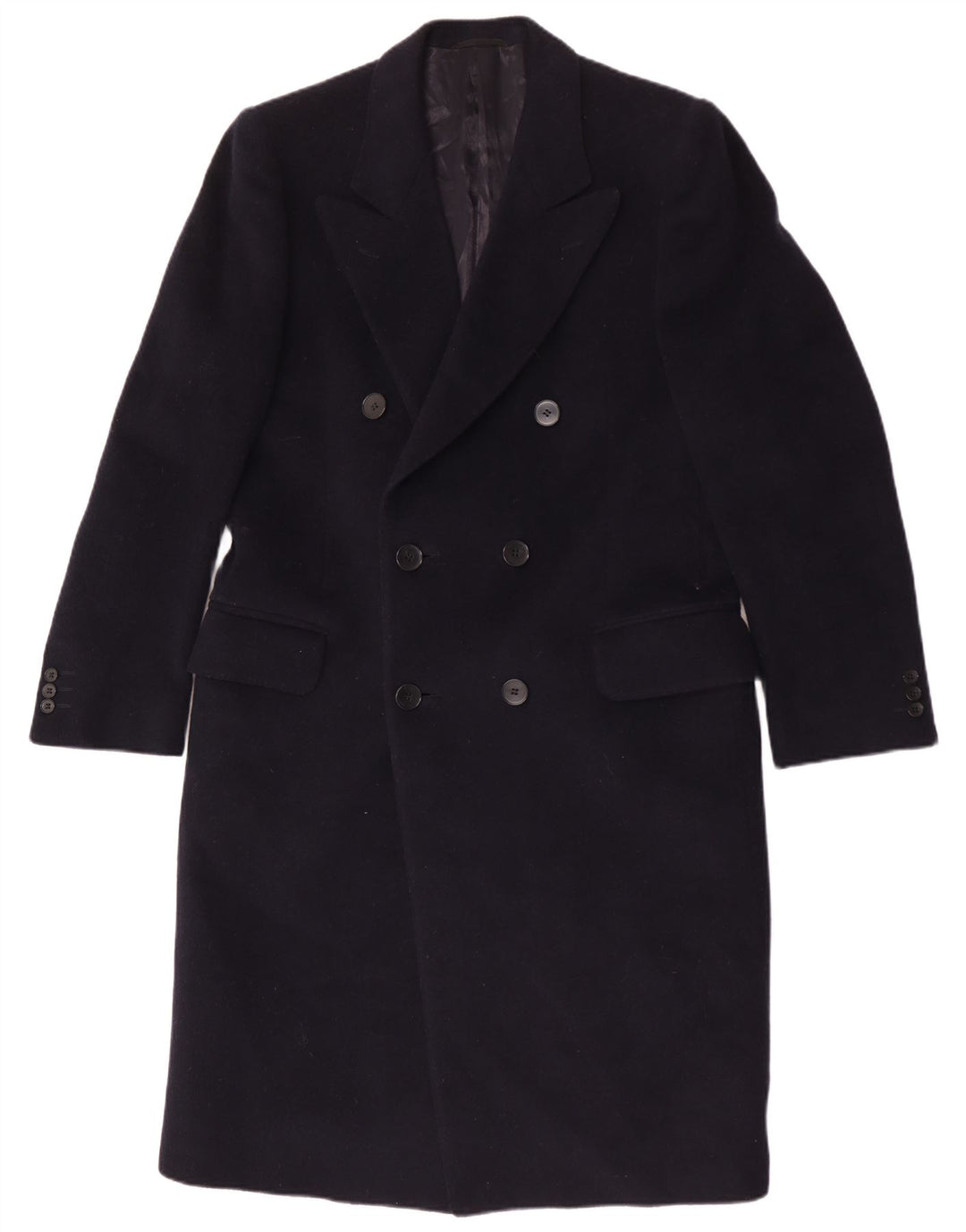 Facis Lang dobbeltradet frakke til mænd IT 48 Medium Navy Blue