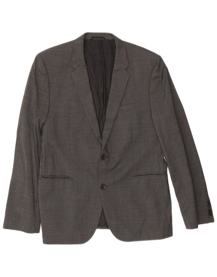 Hugo Boss Veste blazer à 2 boutons pour homme EU 54 2XL Gris pied-de-poule