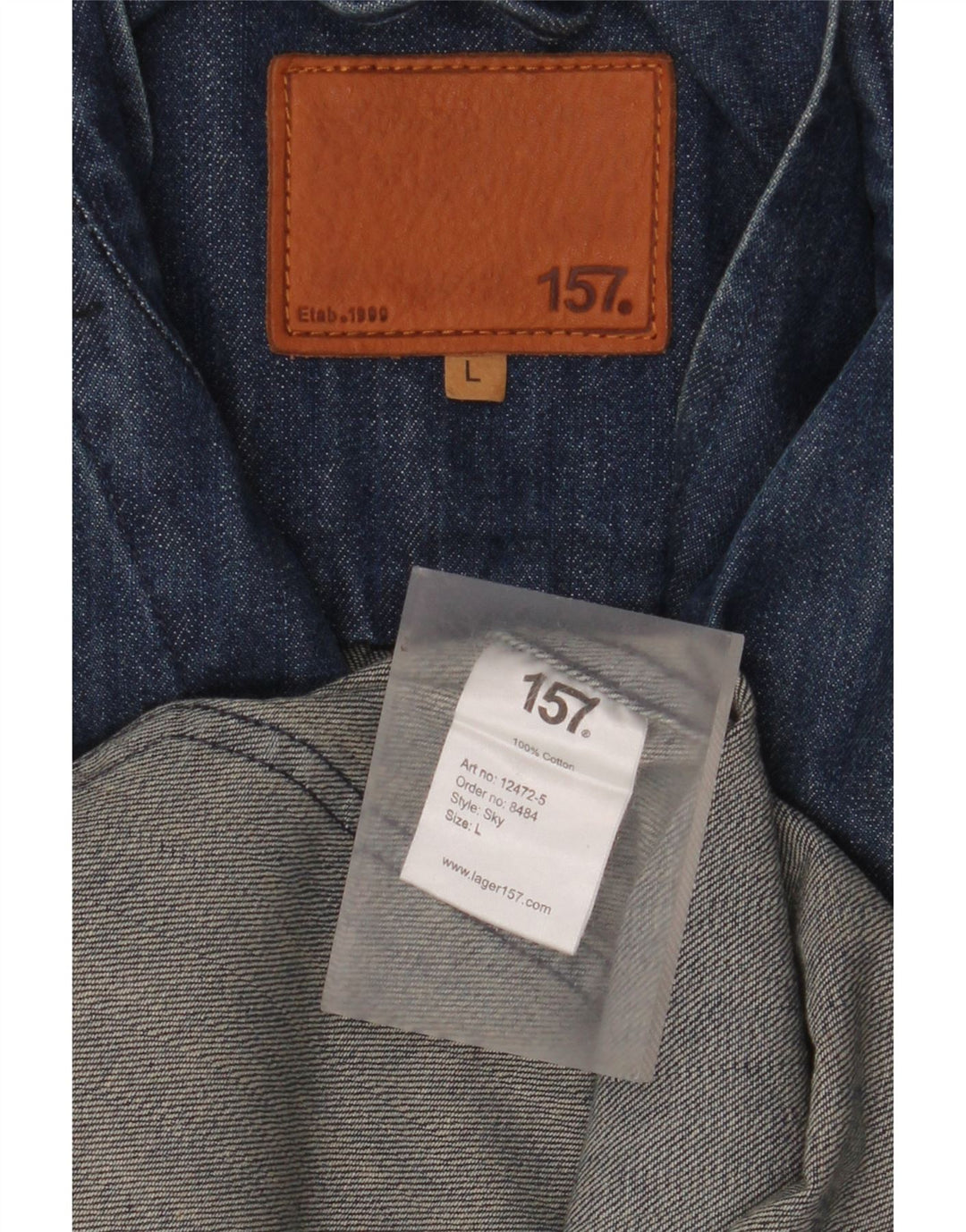 Lager 157 Herre Denim 5 Button Blazer Jacket UK 40 Large Blue Cotton