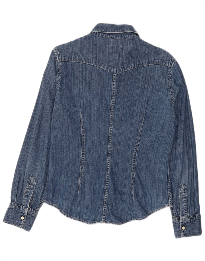 RIFLE Womens Denim Shirt UK 10 Small Blue Cotton