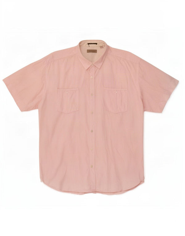 Ted Baker Mens Short Sleeve Classic Fit Shirt XL Pink Floral Cotton