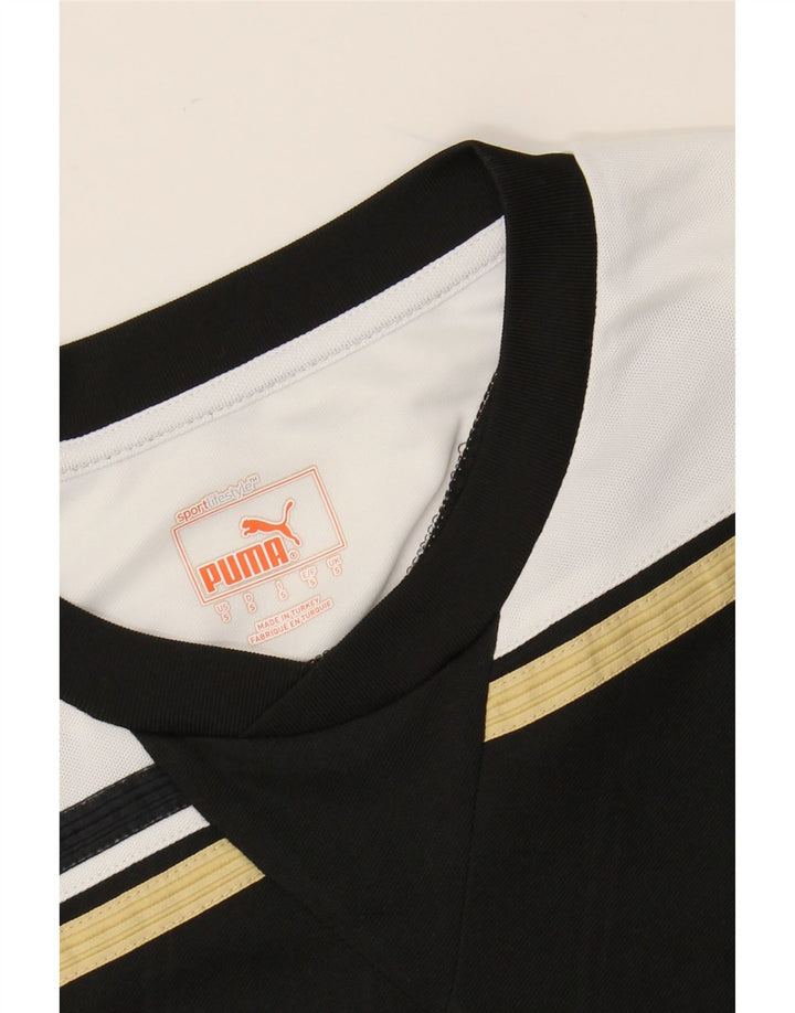 PUMA Mens Graphic Top Long Sleeve Small Black Colourblock