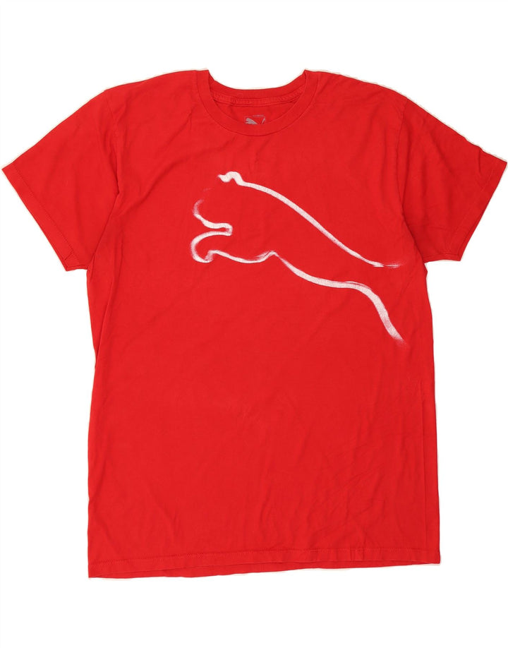 PUMA Mens Graphic T-Shirt Top Large Red Cotton Vintage Puma and Second-Hand Puma from Messina Hembry 