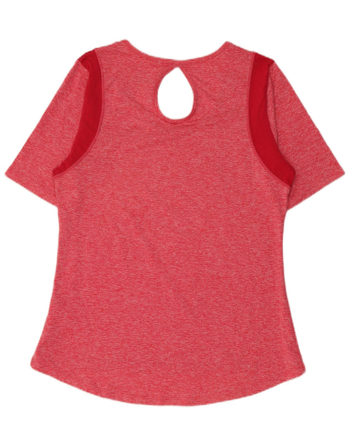 Fila Damen T-Shirt Top UK 12 Mittelrosa Colourblock Polyester