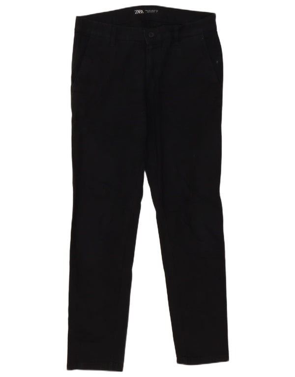 Zara Mens Slim Chino Trousers EU 42 Large W32 L30 Black