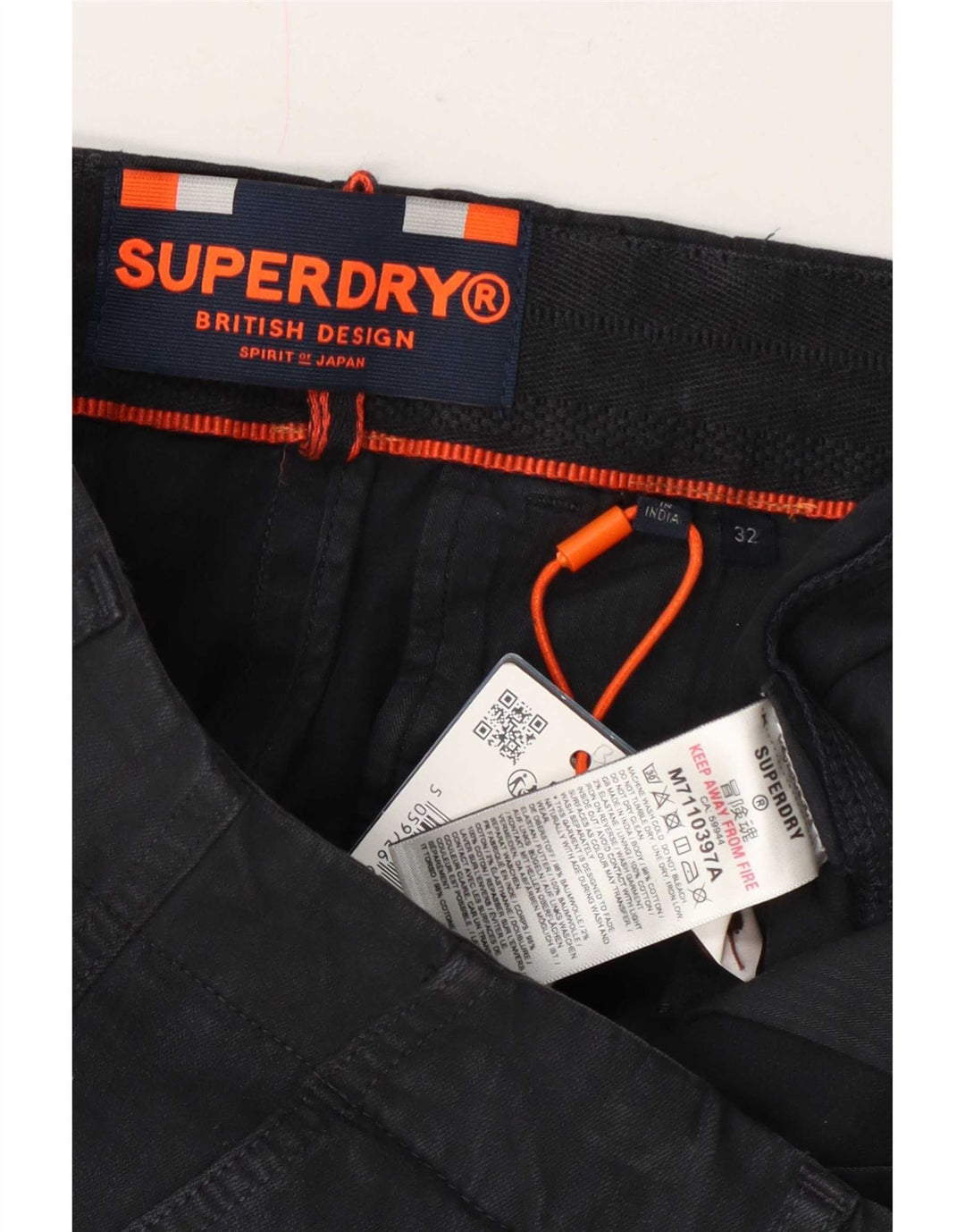 Superdry Mens Chino Shorts W32 Medium Navy Blue Cotton