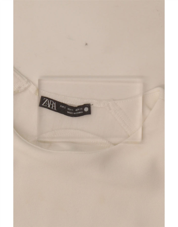 ZARA Womens Sleeveless Blouse Top UK 10 Small White Vintage Zara and Second-Hand Zara from Messina Hembry 