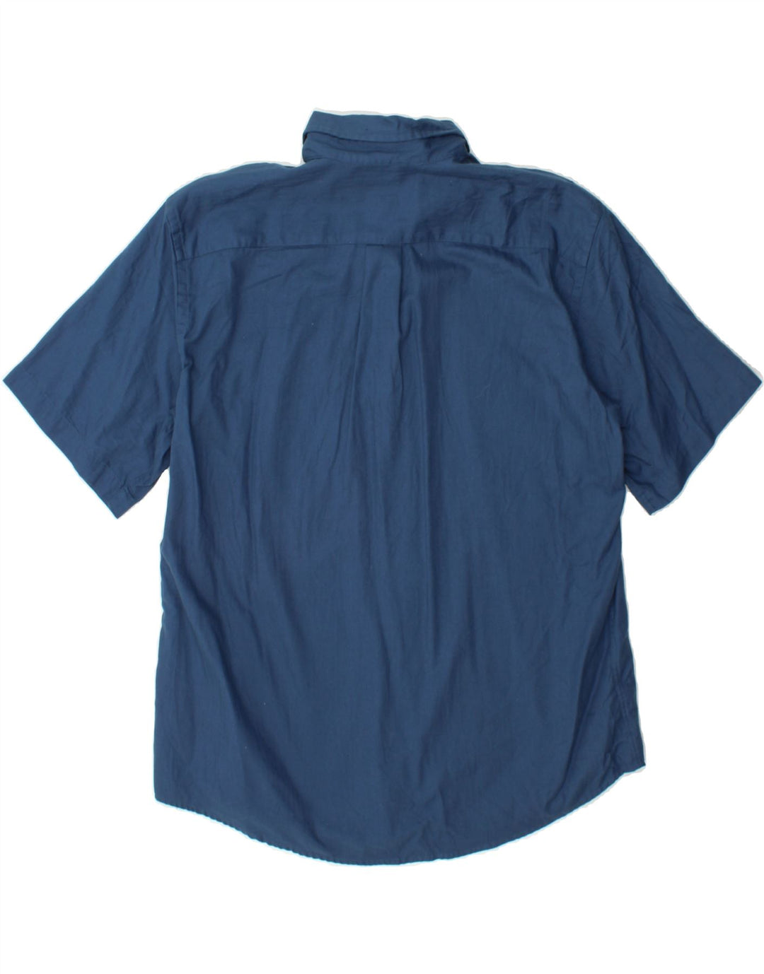 DOCKERS Mens Short Sleeve Shirt Size 16 1/2 Large Blue Herringbone Cotton Vintage Dockers and Second-Hand Dockers from Messina Hembry 