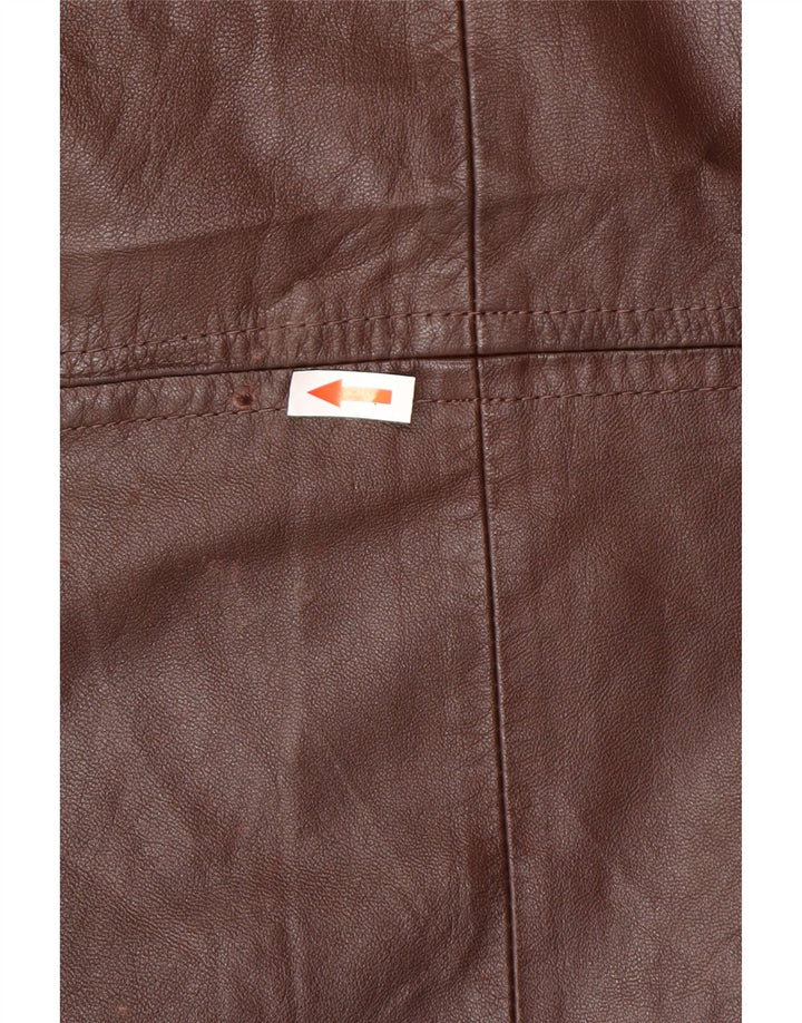 Vintage Mens Leather Jacket IT 52 XL Brown
