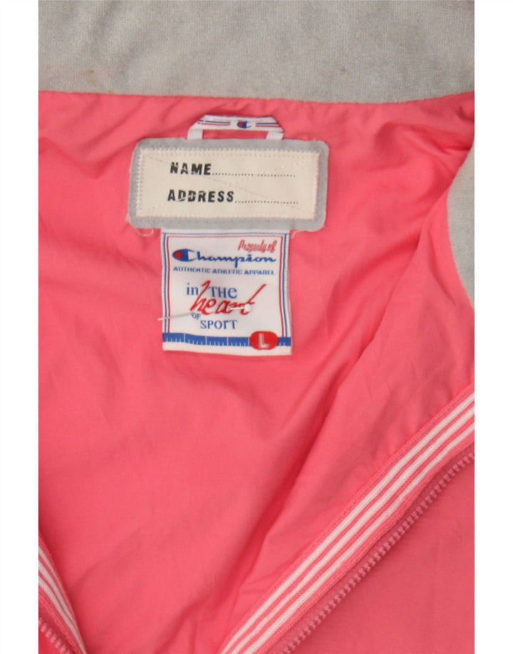 CHAMPION Womens Tracksuit Top Jacket UK 16 Large Pink Polyester Vintage Champion and Second-Hand Champion from Messina Hembry 