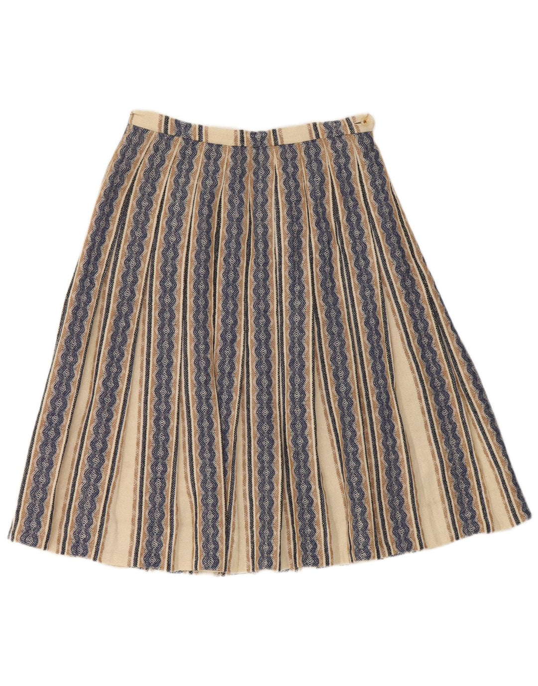 Gor-Ray Womens Knife Pleated Skirt W26 Small Blue Striped Rayon