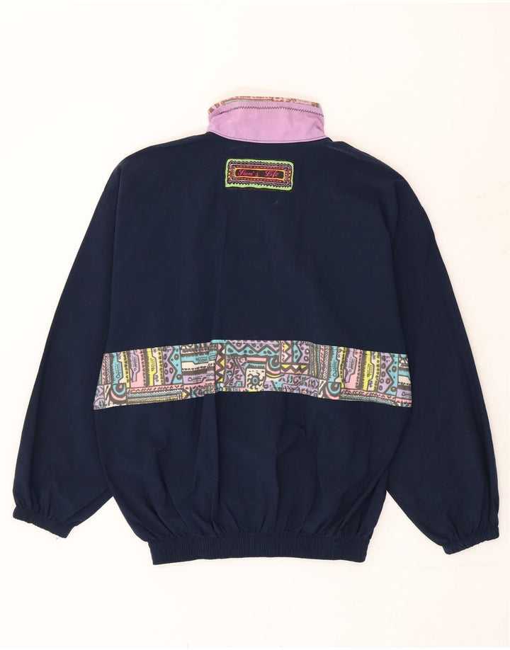 Vintage Womens Full Tracksuit UK 10 Small  Navy Blue Geometric Polyamide