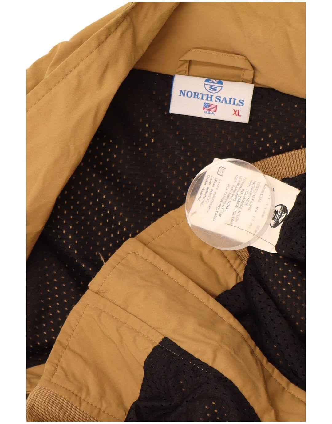 North Sails Mens Bomber Jacket UK 42 XL Beige Polyamide