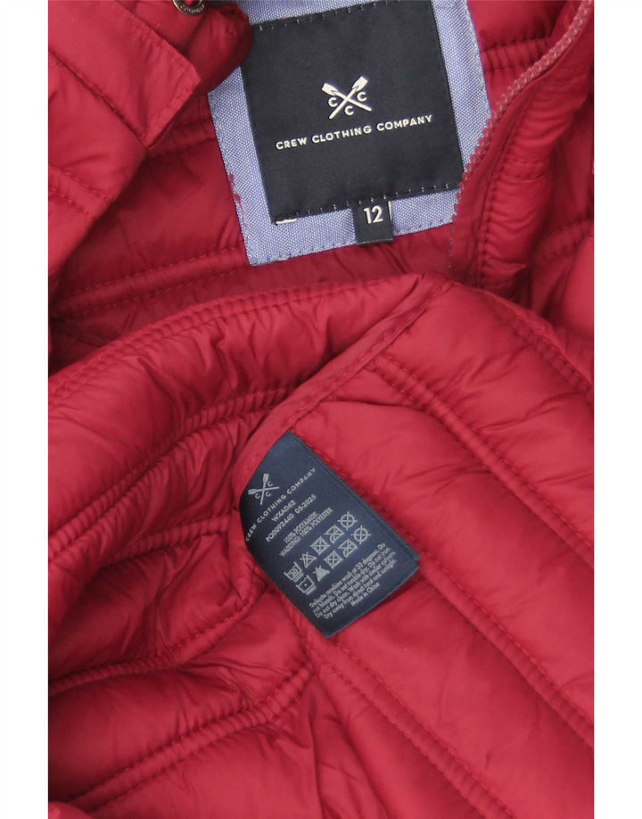 Crew Clothing Chaqueta acolchada con capucha para mujer UK 12 Medium Red Polyamide