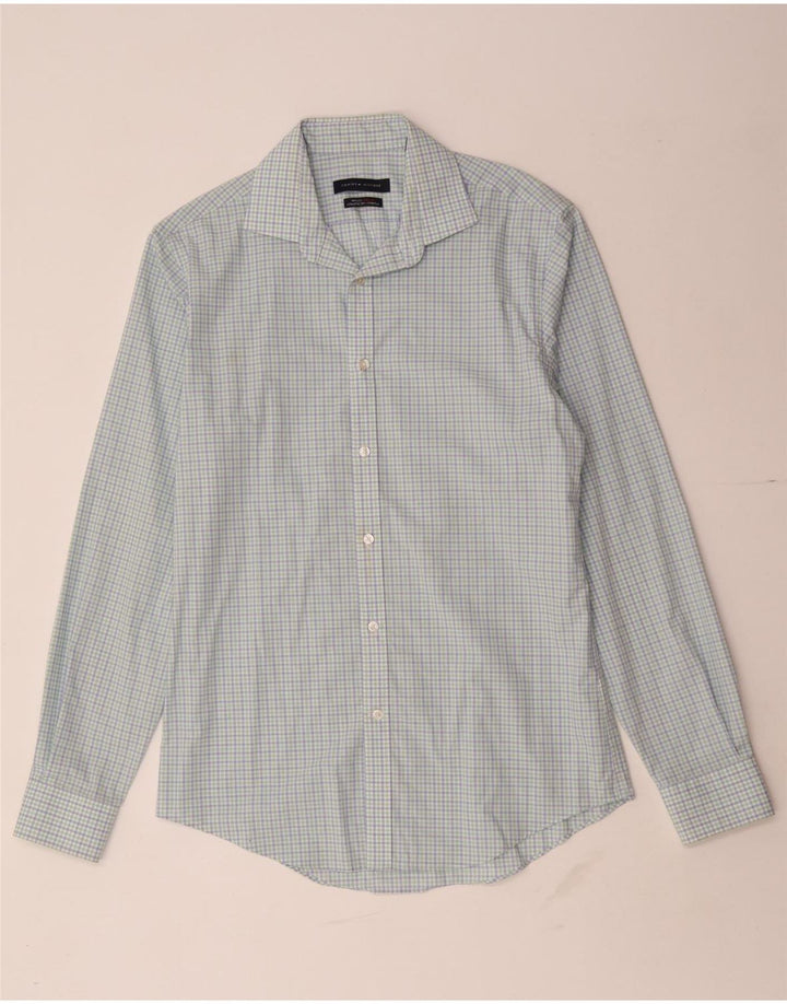 Tommy Hilfiger Herre Athletic Fit skjorte str. 15 Medium Blue Gingham Cotton