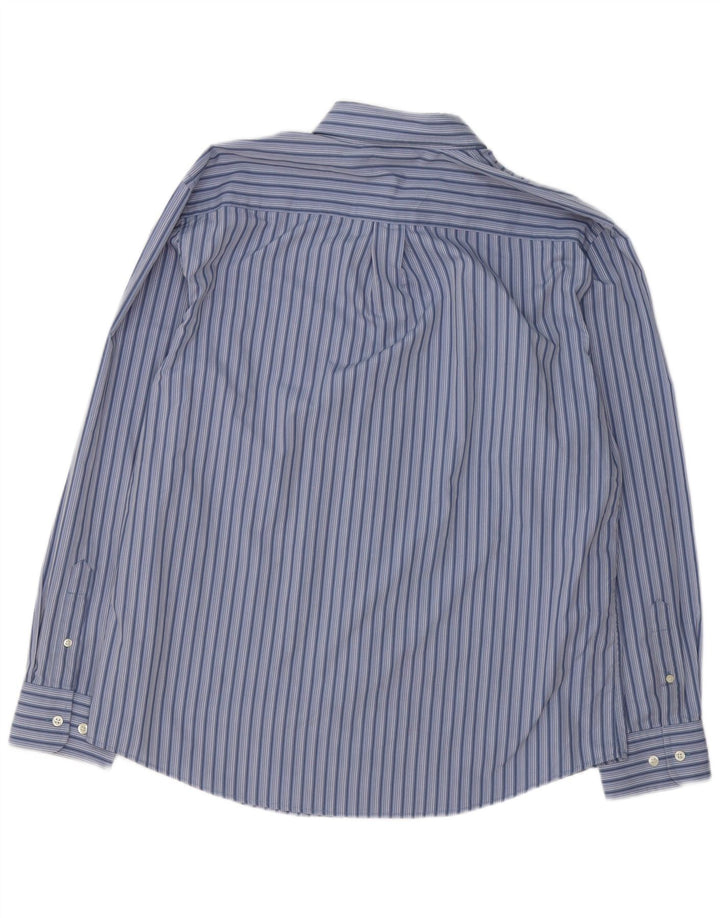 DOCKERS Mens Shirt Size 16 16 1/2 Large Blue Striped Cotton